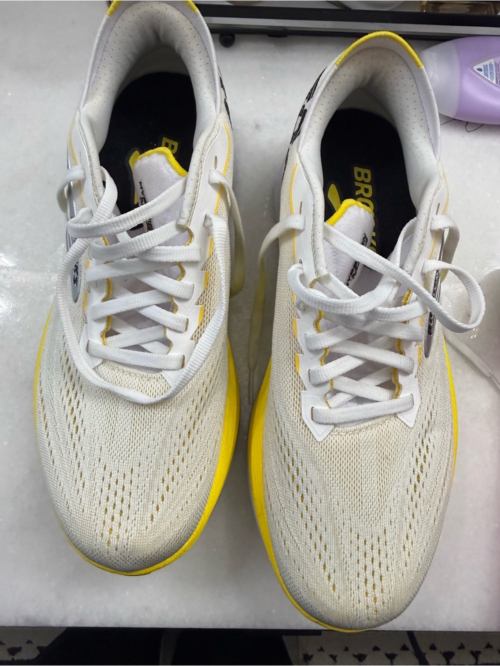 Brooks Hyperion Max 4 White and Yellow Women's Running Sneakers